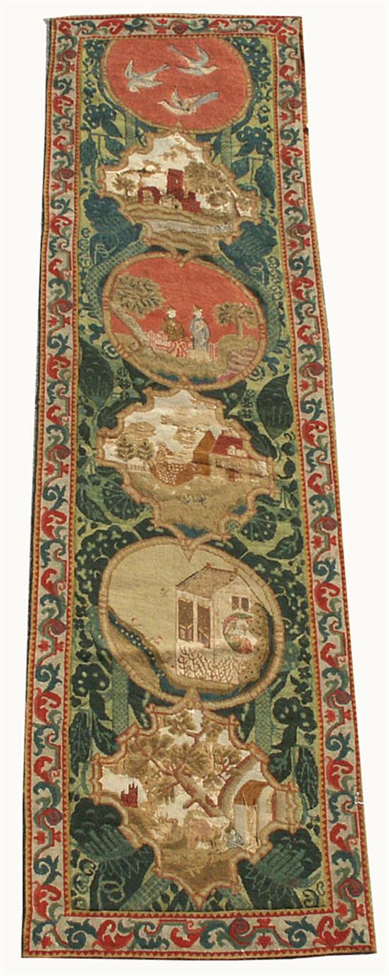 Appraisal: ENGLISH NEEDLEPOINT PANEL th th century feet x feet inches