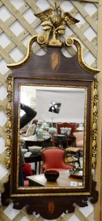 Appraisal: Mahogany Chippendale style mirror ht in wd in Mahogany Chippendale