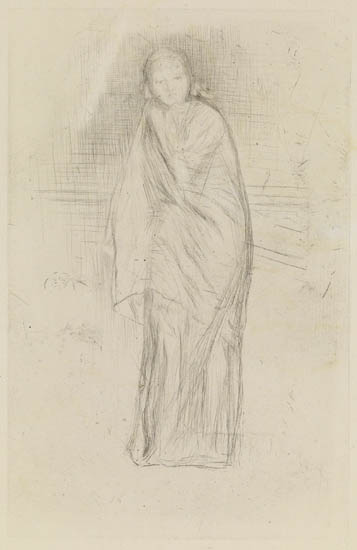 Appraisal: JAMES A M WHISTLER The Model Resting Drypoint on cream