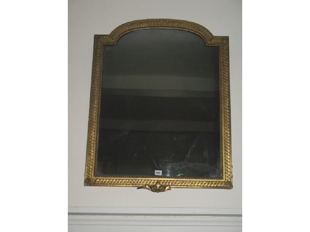 Appraisal: A GEORGE II STYLE GILTWOOD AND GESSO WALL MIRROR with