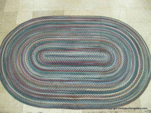 Appraisal: Medium Braided Loop Oval Area Rug - Just right for