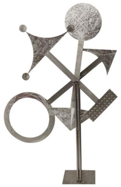 Appraisal: Contemporary cut metal kinetic sculpture engraved signature at base Stiles