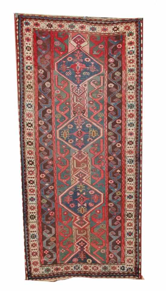 Appraisal: Semi-antique Russian Kazak runner circa ' '' x ' ''