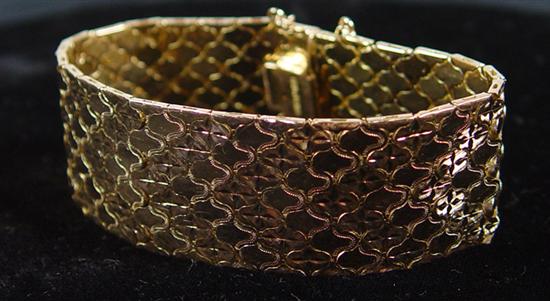 Appraisal: k Yellow Gold Ladies Mesh Bracelet grams mm wide long