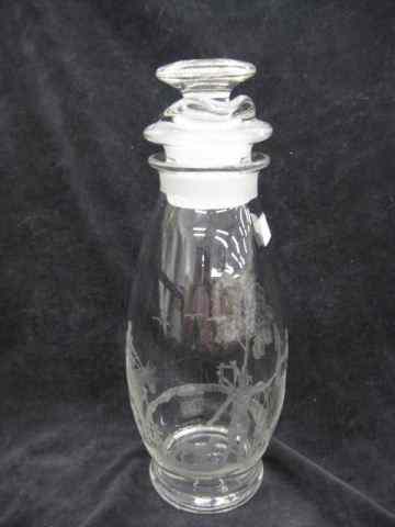 Appraisal: Heisey Glass ''Fox Chase'' Etched Cocktailshaker '' - scarce excellent