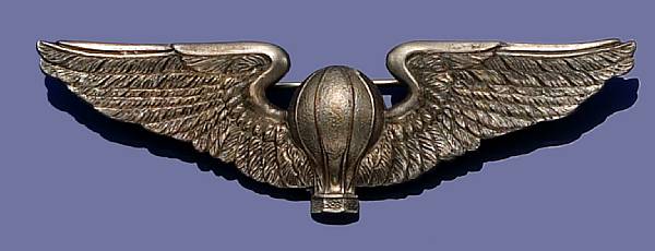 Appraisal: A 's Aeronaut wing In silver or nickel with pinback