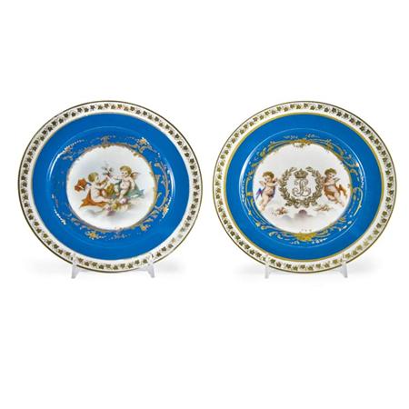 Appraisal: Assembled Set of Fourteen Sevres Gilt Decorated Porcelain Dinner Plates