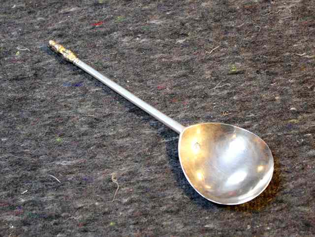 Appraisal: A TH CENTURY SPOON with a pear shaped bowl straight