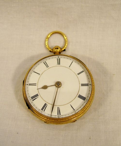 Appraisal: kt Gold English Chester Pocket Watch Key wind mechanism no