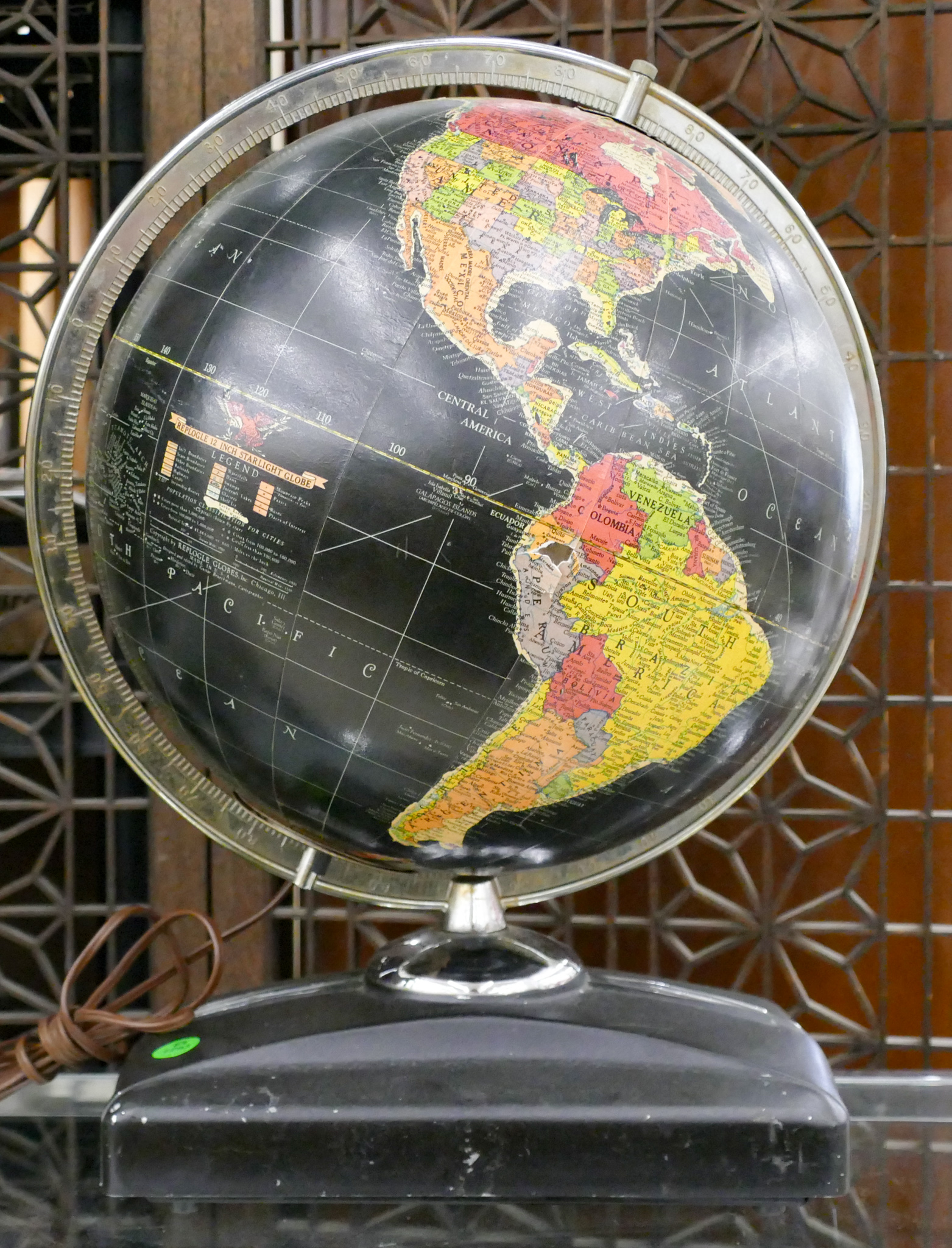 Appraisal: Art Deco Replogle Lighted World Globe '' - Some damage