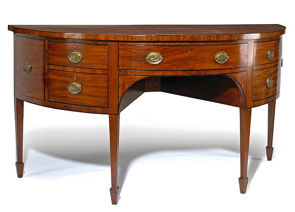 Appraisal: A George III inlaid mahogany sideboard fourth quarter th century