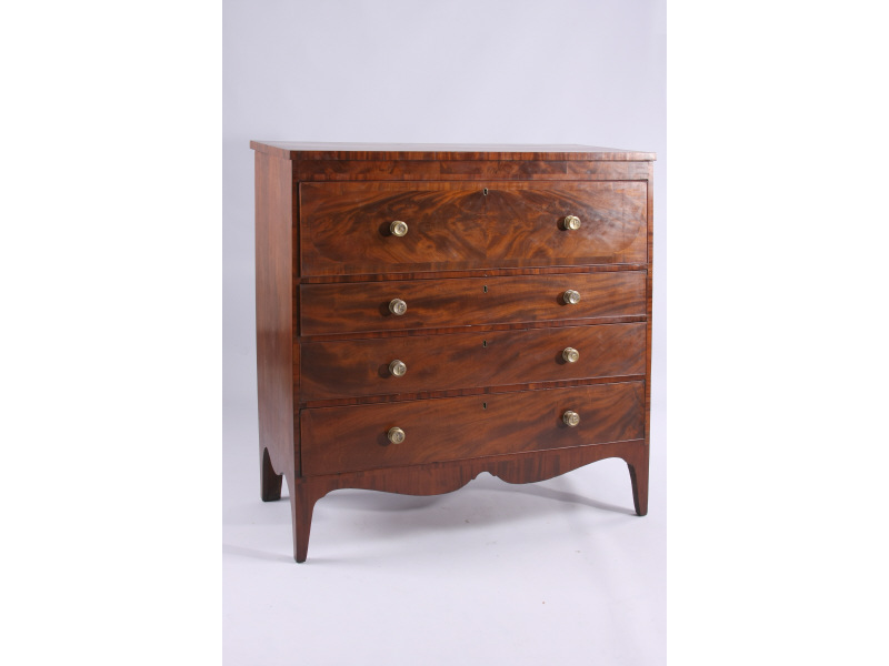 Appraisal: Hepplewhite Transitional Chest of Drawers early- th c Mid Atlantic