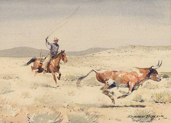 Appraisal: Edward Borein American - Roping signed 'Edward Borein' lower right