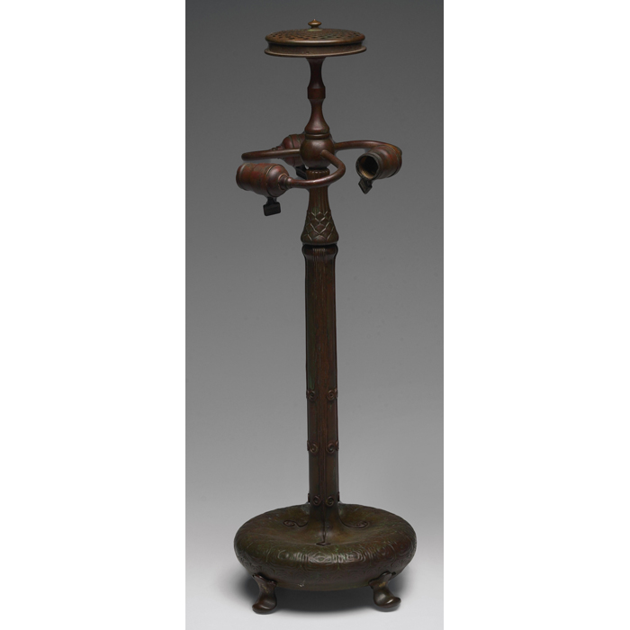 Appraisal: Tiffany Studios lamp base bronze with organic and applied designs