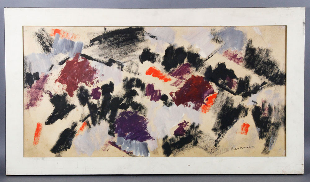 Appraisal: - Perkins Upland O P Upland abstract oil on paper