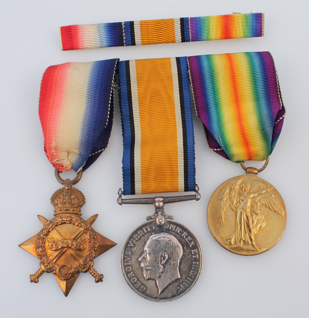 Appraisal: A WWI medal trio comprising - Star Campaign medal and