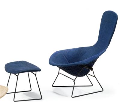 Appraisal: HARRY BERTOIA american - 'Bird' chair and ottoman Part of