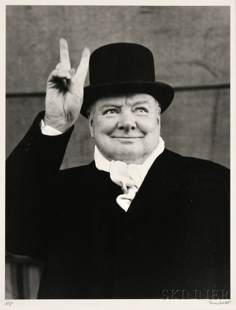 Appraisal: Alfred Eisenstaedt American - Winston Churchill Liverpool printed Signed Eisenstaedt