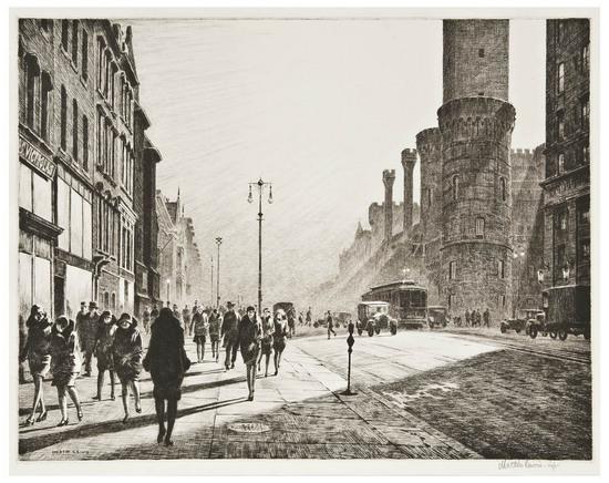 Appraisal: Martin Lewis - Quarter of Nine Saturday's Children M Drypoint