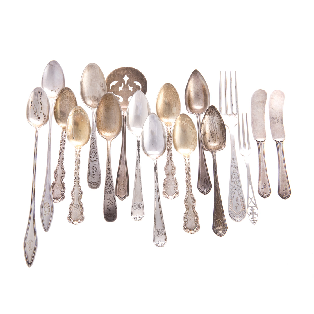 Appraisal: A collection of sterling silver flatware items comprising Louis XV