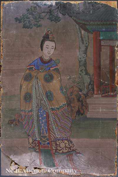 Appraisal: A Chinese Fresco Painting Qing Dynasty - pigment on plaster