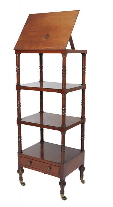 Appraisal: A GEORGE III MAHOGANY FOUR TIER LIBRARY WHATNOT CIRCA The