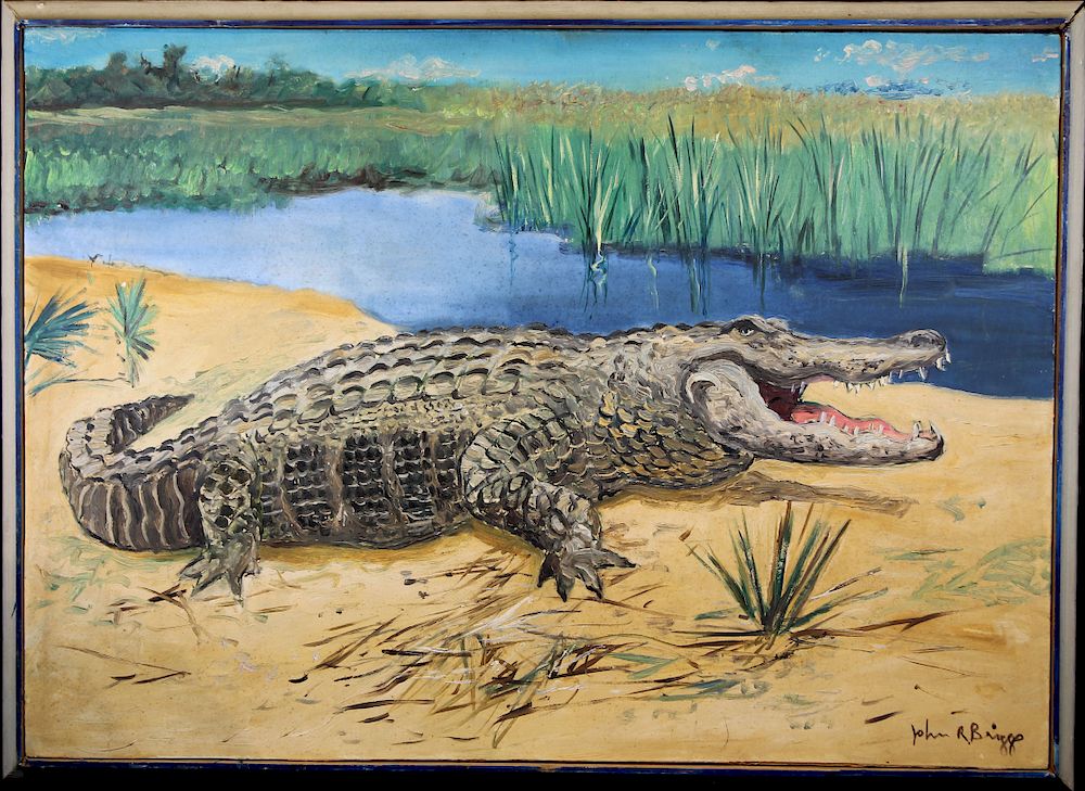 Appraisal: John R Briggs FL B Alligator John R Briggs FL