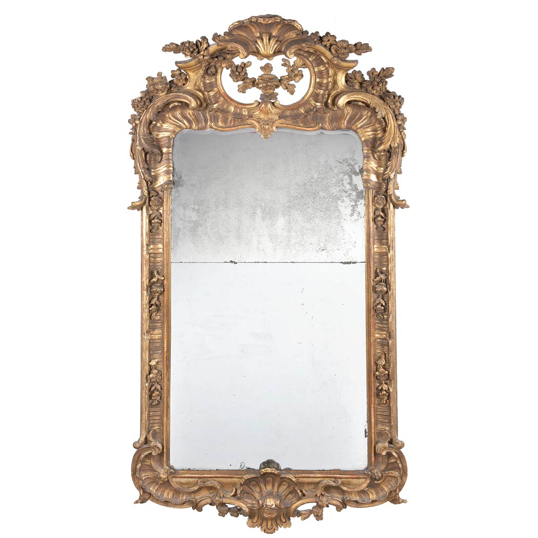 Appraisal: Louis XV Gilt-Wood Mirror th Century The shaped rectangular divided