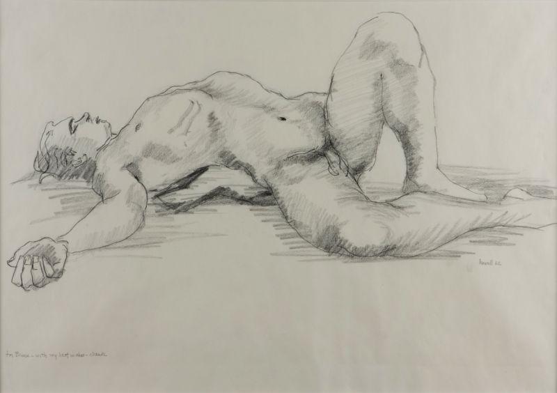 Appraisal: Claude Howell NC - Male Nude pencil on paper signed