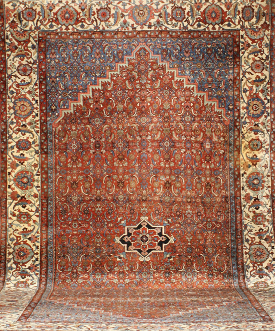 Appraisal: Karaja Heriz Rug Second Quarter th Century Red ground with