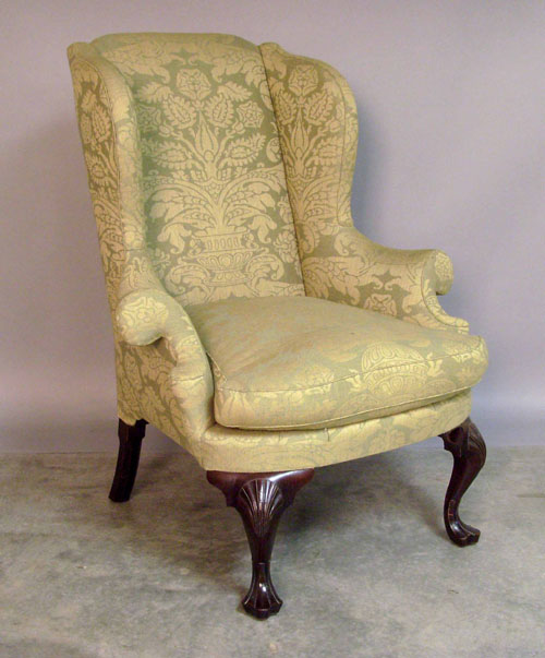 Appraisal: Queen Anne style mahogany wing chair