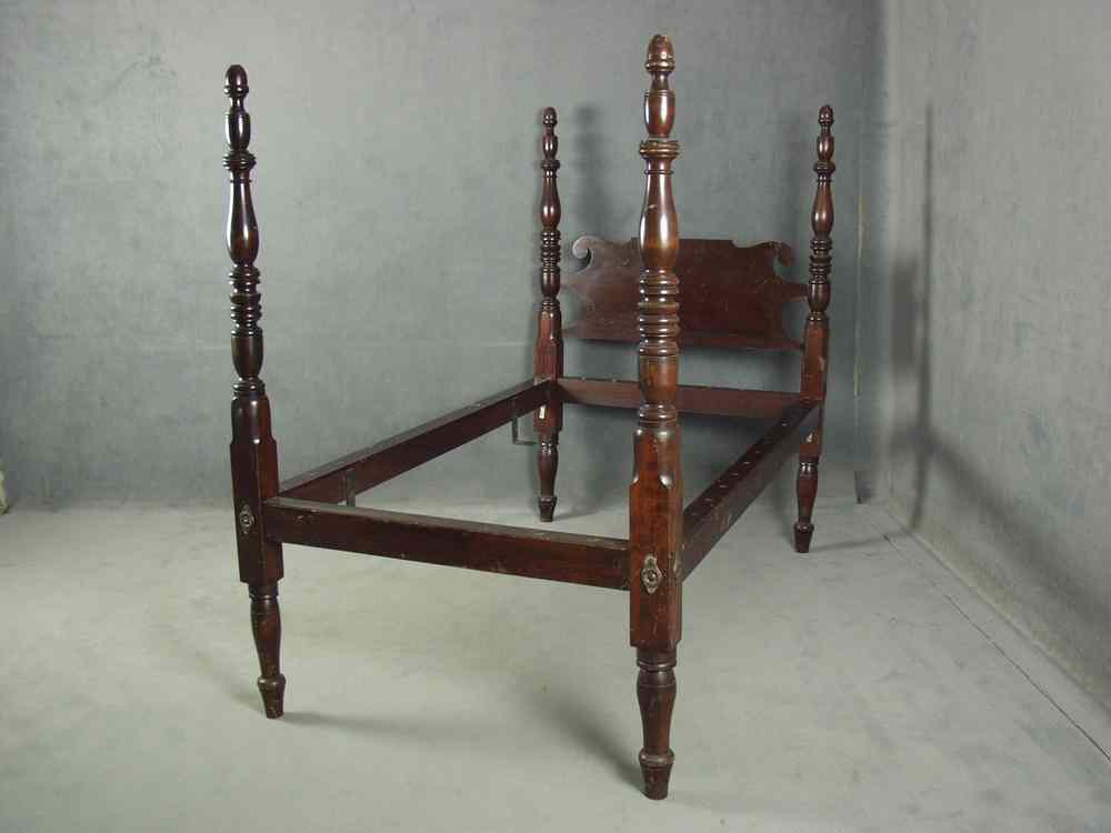 Appraisal: BED - Sheraton period four post rope bed tall matching