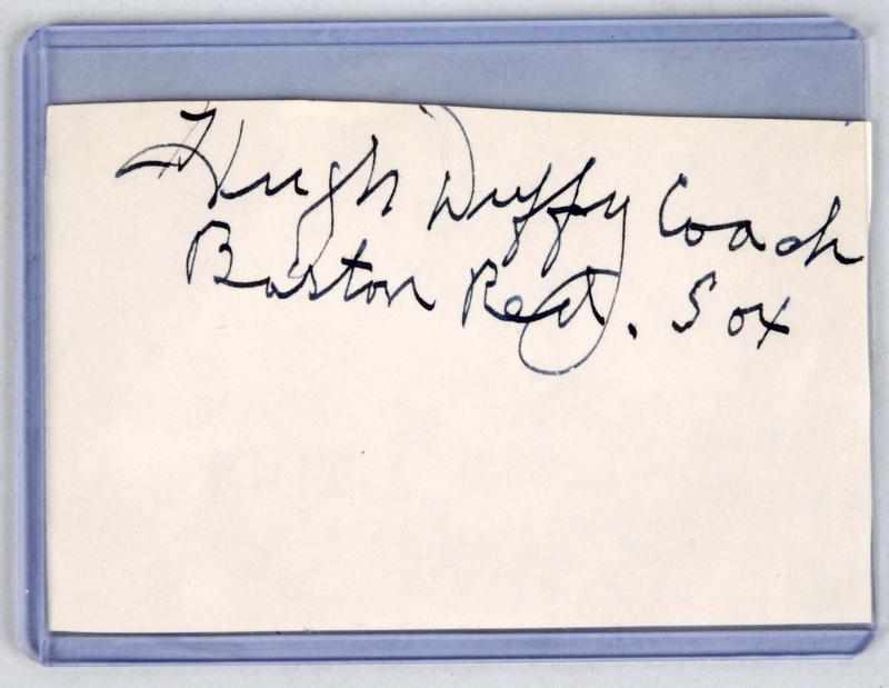 Appraisal: Vintage Hugh Duffy Cut Signature Signed by HOFer Hugh Duffy