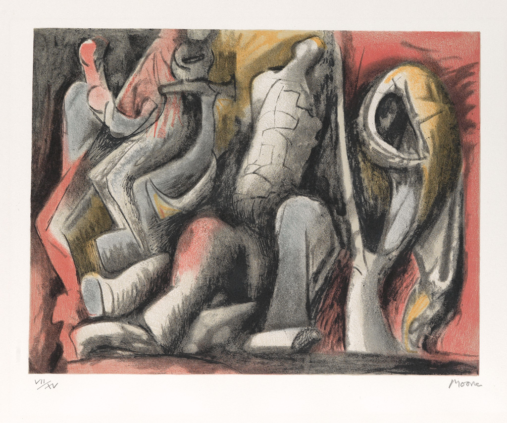 Appraisal: HENRY MOORE Four Ideas for Sculpture Color lithograph x mm