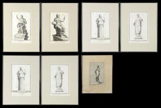 Appraisal: Group of Five Black and White Classical Prints Group of