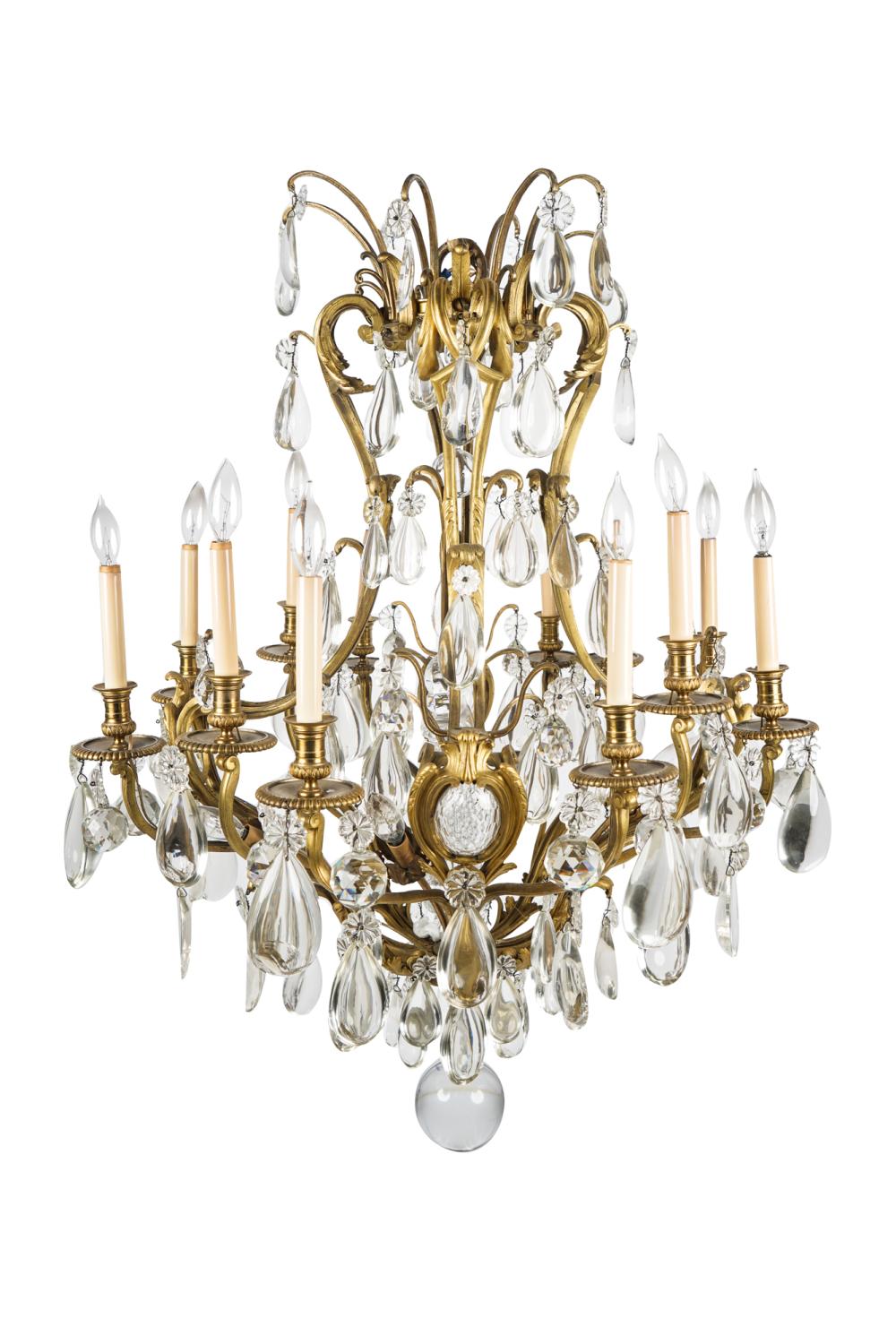 Appraisal: FRENCH CRYSTAL TWELVE-LIGHT CHANDELIER inches wide inches high Condition