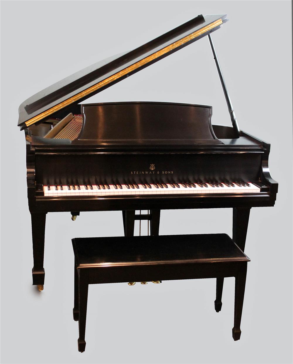 Appraisal: STEINWAY SONS BLACK EBONY MODEL L GRAND PIANO Steinway Living