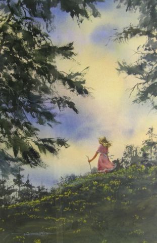 Appraisal: Todd Reifers x watercolor signed lower left depicting little girl