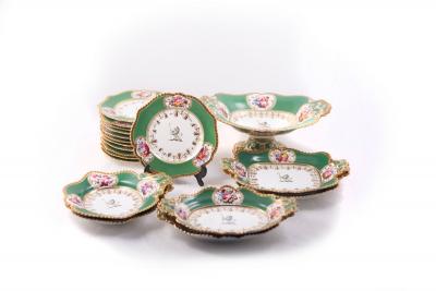 Appraisal: A Chamberlains Worcester crested dessert service circa impressed and red