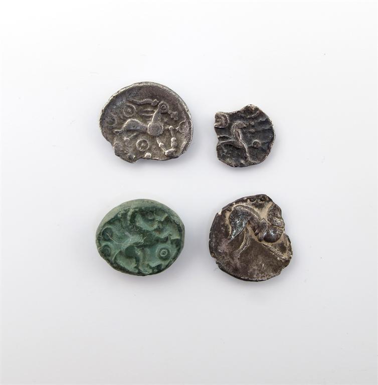 Appraisal: Uncertain Celtic Silver Units a Silver Minim and a Bronze