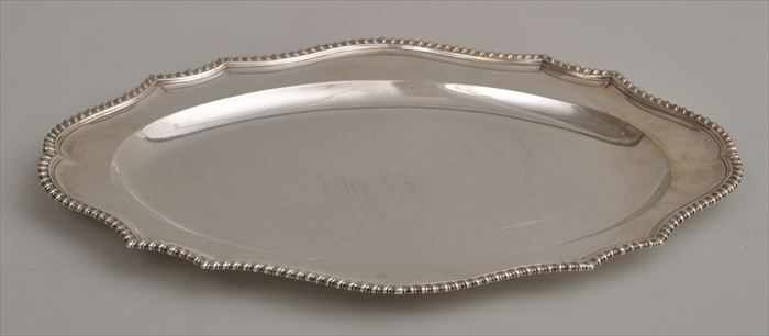 Appraisal: GEORGE II SILVER MEAT DISH Maker's mark WC rubbed London