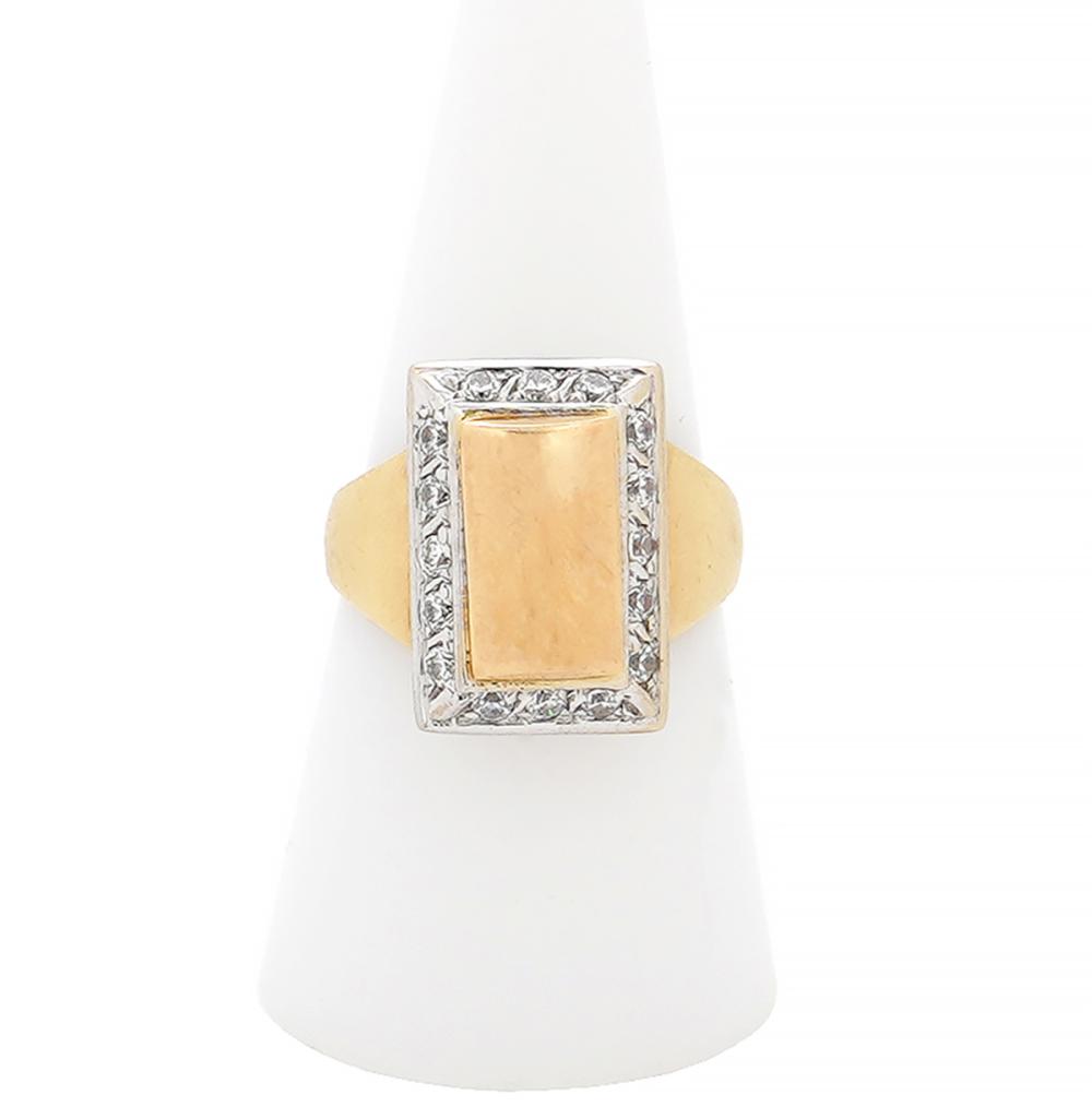 Appraisal: CONTEMPORARY ITALIAN K YG DIAMOND RINGContemporary Italian K yellow gold