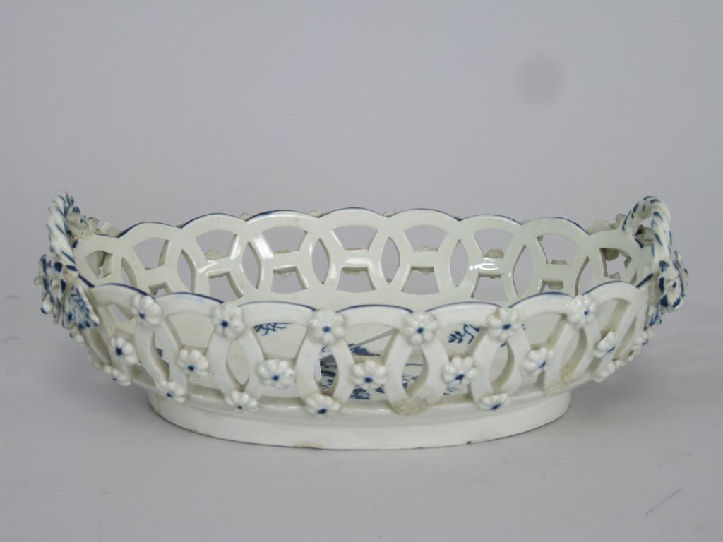 Appraisal: An th Century Worcester blue and white moulded and pierced