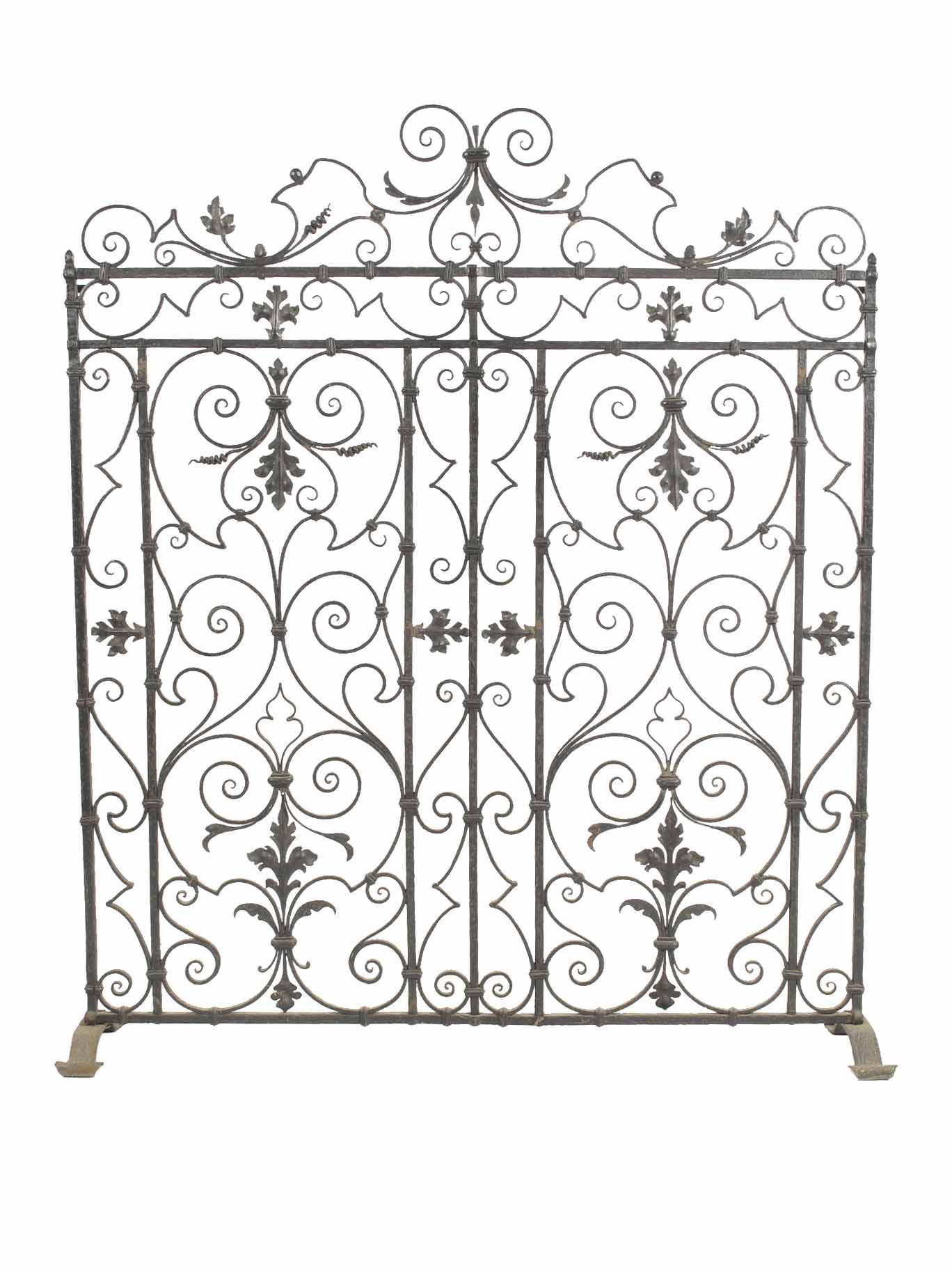 Appraisal: An Italian large wrought iron fire guard