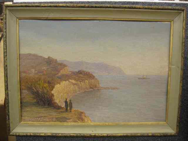 Appraisal: Russian Oil Landscape of Volgre River near pless Russia artist