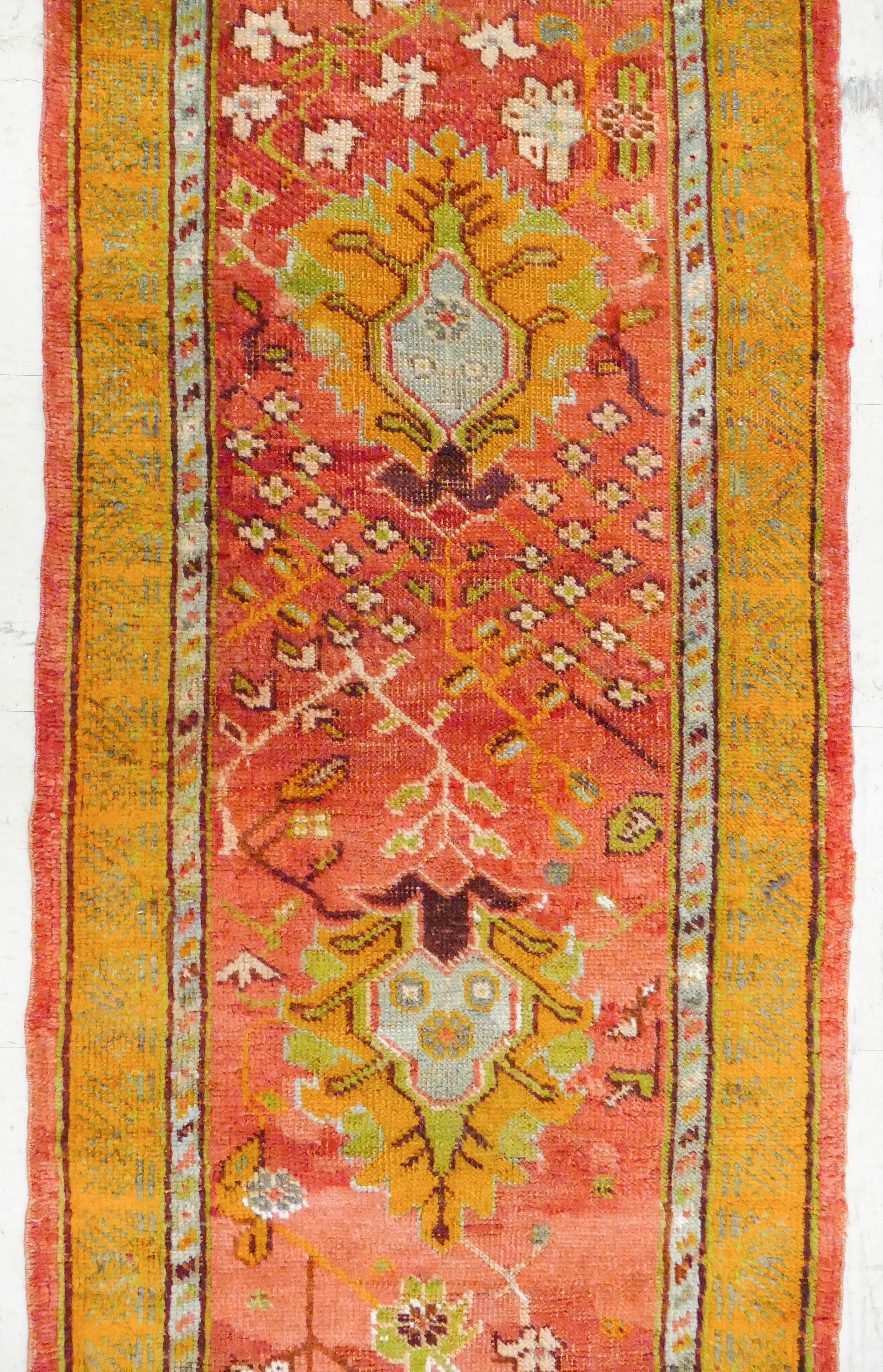 Appraisal: Antique Ushak Oriental Runner Rug Measures ' '' x '