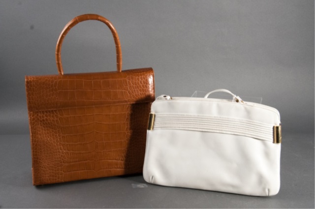 Appraisal: Two Leather Handbags Largest H x W