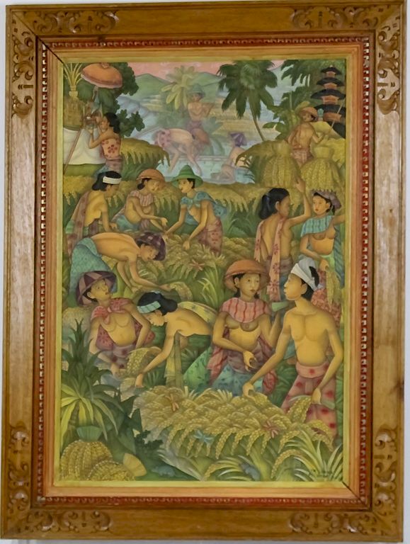 Appraisal: Vintage Artist Signed Bali South Asian Painting Vintage Bali painting