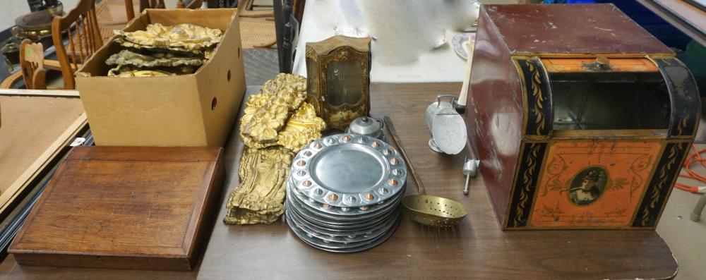 Appraisal: COLLECTION OF METAL AND OTHER ARTICLES INCLUDING VICTORIAN PAINTED COAL