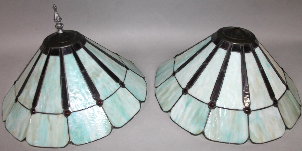 Appraisal: A pair of Art Deco style metal plastic and glazed